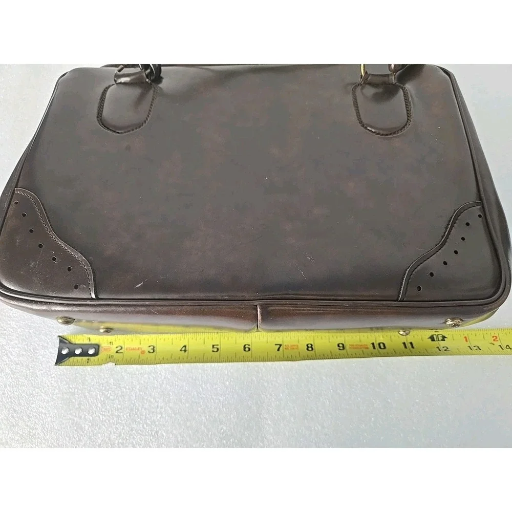 Vintage Brown Vinyl Handbag‎ Purse - Top Handle - Snap Closure